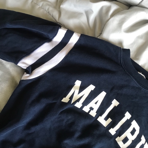 Navy Brandy Melville Malibu Crewneck - Picture 3 of 6